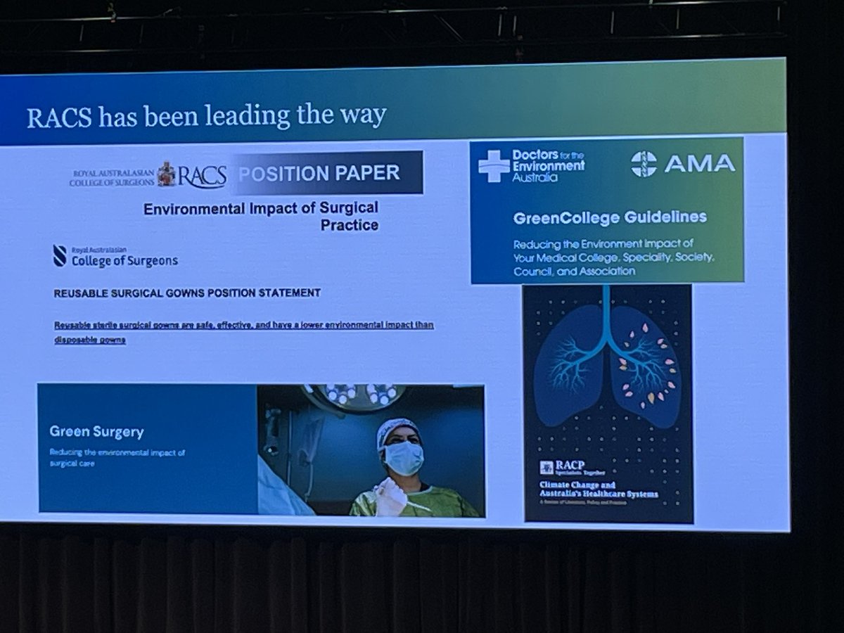 Surgeon Ben Dunne of Peter Mac, reminding us that the policies encouraging single use items in hospitals are just a pile of garbage. Literally.
 #RACS24 <a href="/RyanPark_Keira/">Ryan Park MP</a>