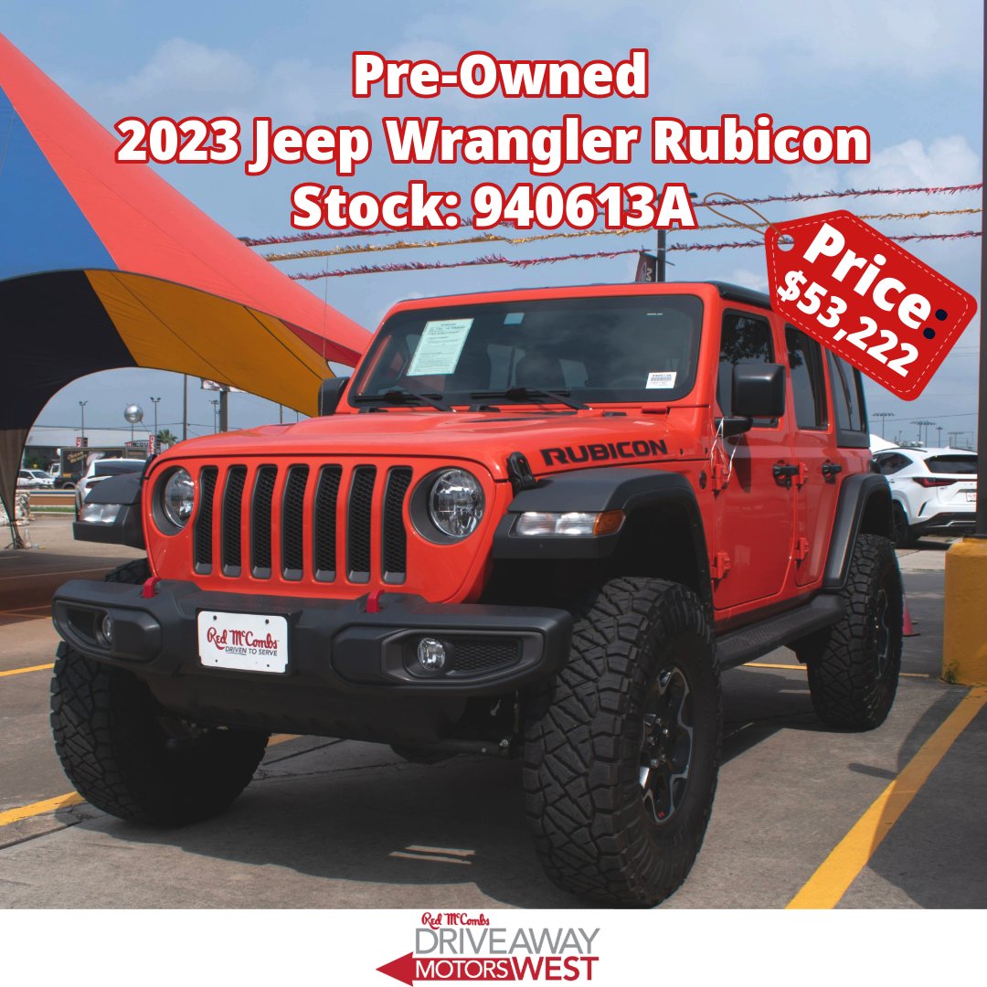 2023 Jeep Wrangler Rubicon 
Stock: 940613A
Price:$53,222
View Inventory:bit.ly/3E23qeM
.
🗺️7575 Culebra Rd, San Antonio, TX 78251
☎️(210)-509-1024
.
#ford #Dodge #Kia #UsedCars #usedcar #used #usedcar #preowned #preownedcars #sale #trucks #sedan #cars