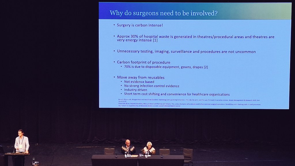 Thoracic surgeon Ben Dunne presenting online at #ASM24BRIS and #RACS24 today is 👏👏👏- and not holding back either.

'The move away from reusable is not evidence-based, has no strong basis in infection control, and is largely industry driven'. Surgeons must get involved! 🌏