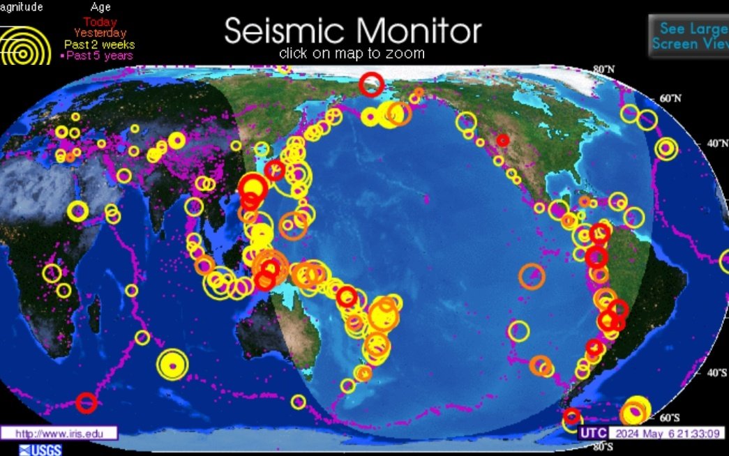 世界の地震の状況。
やはり…グアム方面→台湾の地震。4回目。