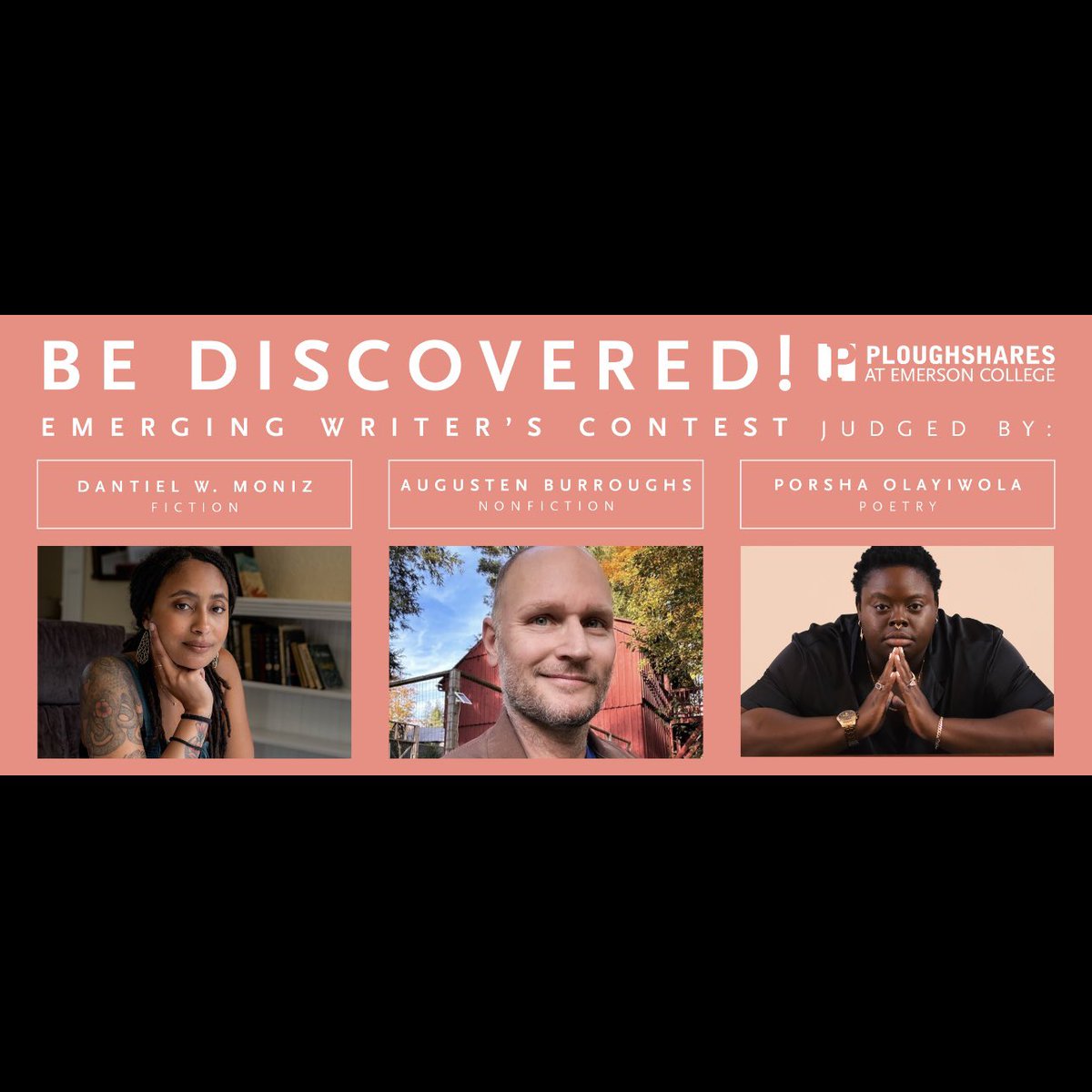 I’m honored to be a judge for the 2024 Ploughshares Emerging Writers Contest. Submissions open until May 15, so send in your work before the deadline. Winners are awarded $2,000 and publication in the magazine. Go to pshares.org and click Submit for info.