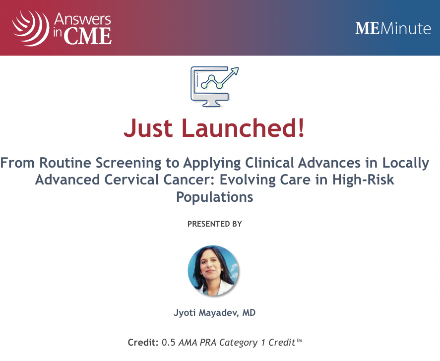 Check out ‘From Routine Screening to Applying Clinical Advances in Locally Advanced Cervical Cancer: Evolving Care in High-Risk Populations,’ a new CME opportunity by Dr. Jyoti Mayadev: answersincme.com/YFE. #CervicalCancer #GetYourAnswersInCME #AiCME