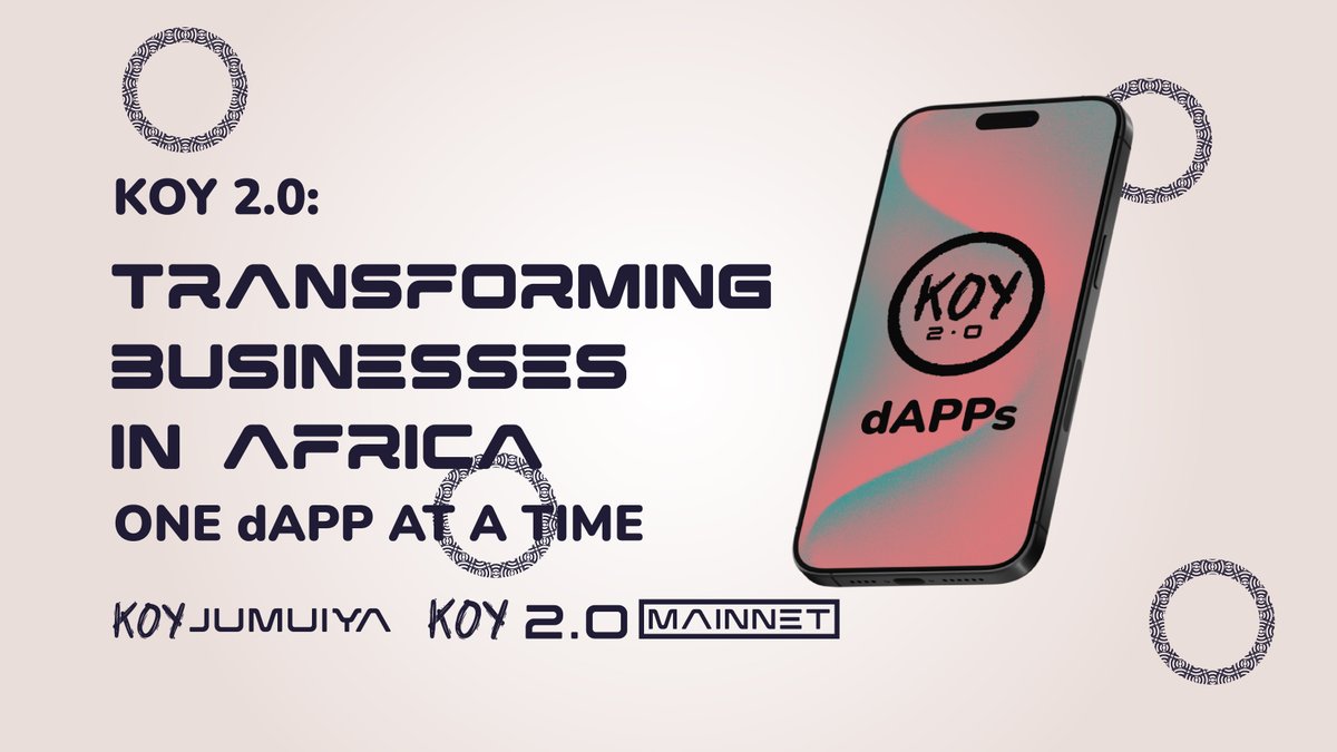 dApps on KOY 2.0 will present exciting opportunities for university students to enhance their academic journey and beyond🧵👇
#KOYv2 #KOYJumuiyaDAO #KOYJumuiya $KOYN