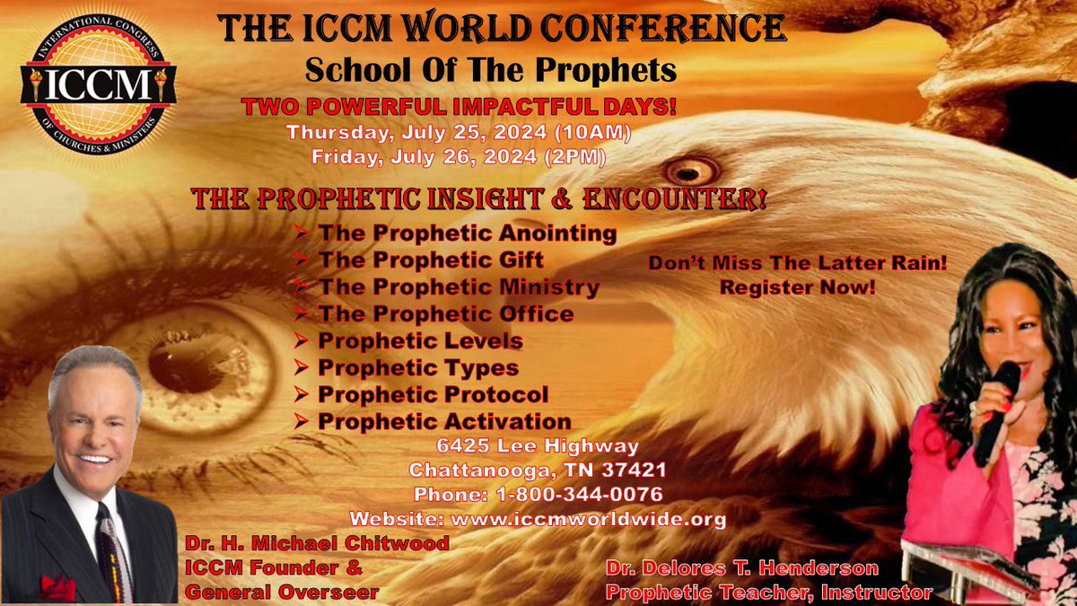 This will be the most powerful prophetic classes that you have ever attended in your life. There is no charge for the classes, but you must register for the Iccm world conference for access to these prophetic classes. #iccmworldwide