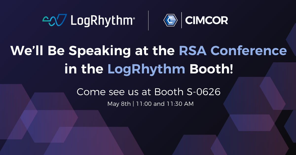 Happy RSA Week! 🎉 You won't want to miss seeing the @cimcorinc team at the @LogRhythm booth - Wednesday May 8th. #RSAC #RSAConference #Cybersecurity #LogRhythm #CimTrak