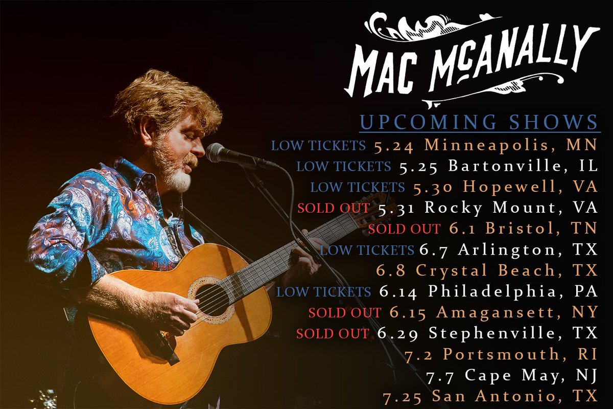 Catch Mac McAnally on the road this summer! Get your tickets now at macmcanally.com/tour