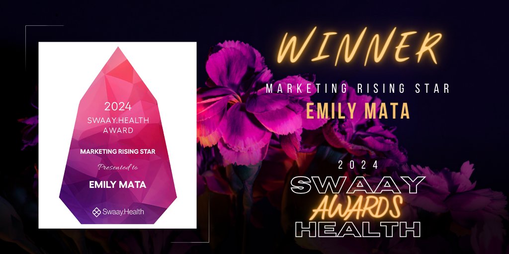 Swaay.Health (@swaayhealth) on Twitter photo Emily Mata has won the Marketing Rising Star - Association Award at this year's Swaay.Health Live! Congratulations!
#SwaayHealth <a href="/emilyymata/">Emily Mata</a> Emily Mata has won the Marketing Rising Star - Association Award at this year's Swaay.Health Live! Congratulations!
#SwaayHealth <a href="/emilyymata/">Emily Mata</a>
