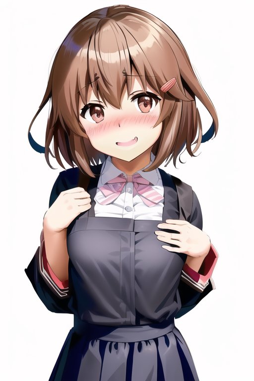 ikazuchi (kancolle) 1girl solo looking at viewer blush smile open mouth short hair  illustration images