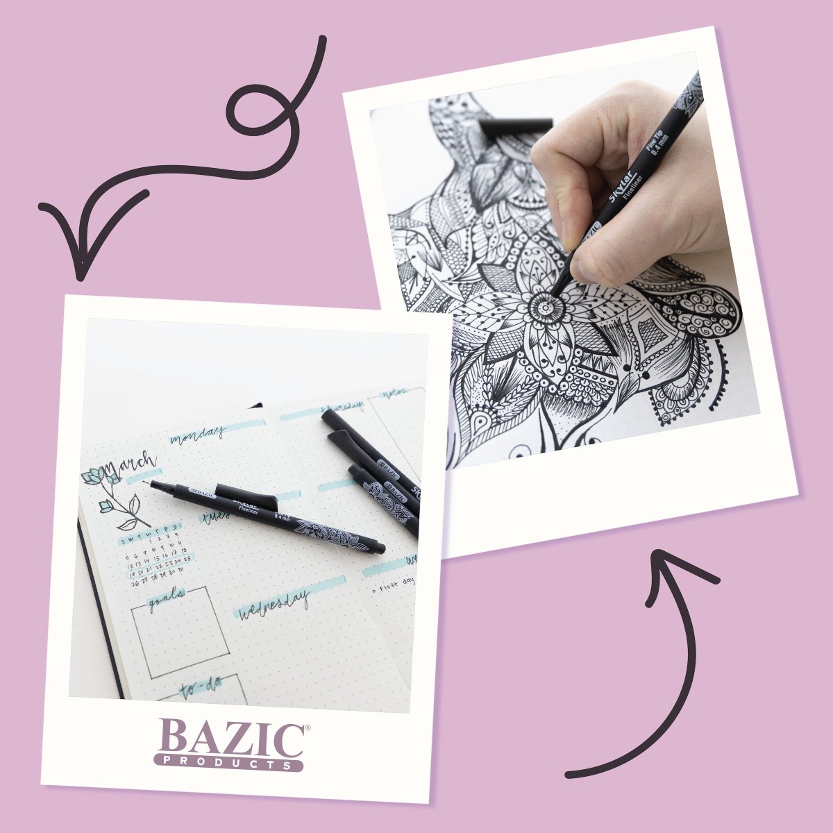 Doodle, sketch, and draw with confidence using our Bazic Fine Liner pens 🖊️ Your imagination is the limit! 🌟 Shop our collection and unleash your creativity at bazicstore.com