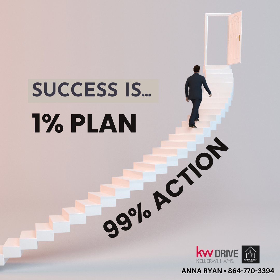 🚀 Kick off your week with a bang! Remember, success is 1% plan, 99% action. Take that first step toward your goals today and watch your vision come alive. 

#MotivationalMonday #ActionTaker #SuccessMindset #ActionEqualsSuccess #AnnaRyanKW