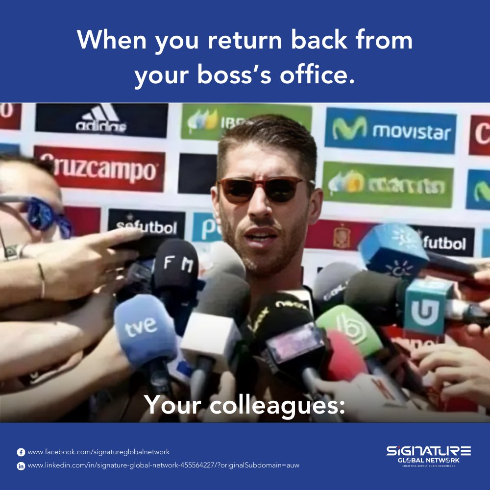 Signaturegln's tweet image. When you return back from your boss’s office. Your colleagues:

#Logisticshumor #LogisticsLaughs #SupplyChainSmiles #FreightForwarderFunnies #EcommerceLaughs #ShippingHumor #LogisticsMemes #SupplyChainHumor #FunnyFreight #LogisticsLife #EcommerceComedy