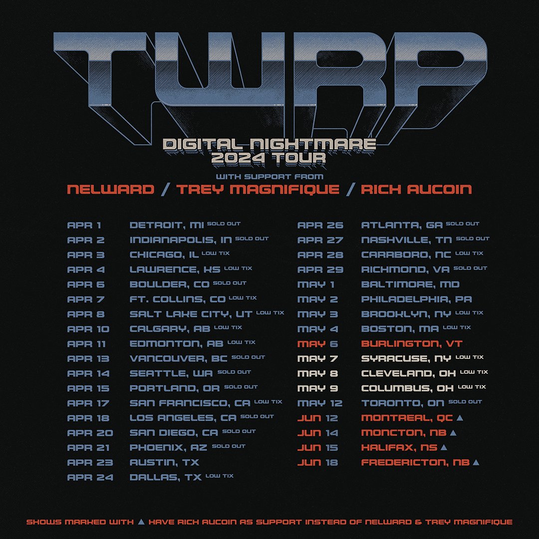 ⚡️USA TOUR IS ALMOST OVER⚡️ Tonight in Burlington, VT... then a final stretch in NY & Ohio before our return to Toronto! Get tickets NOW! These next three shows are close to sold out! >>> tix.to/TWRP <<< @bwecht @nelward64 @RealGoodTouring