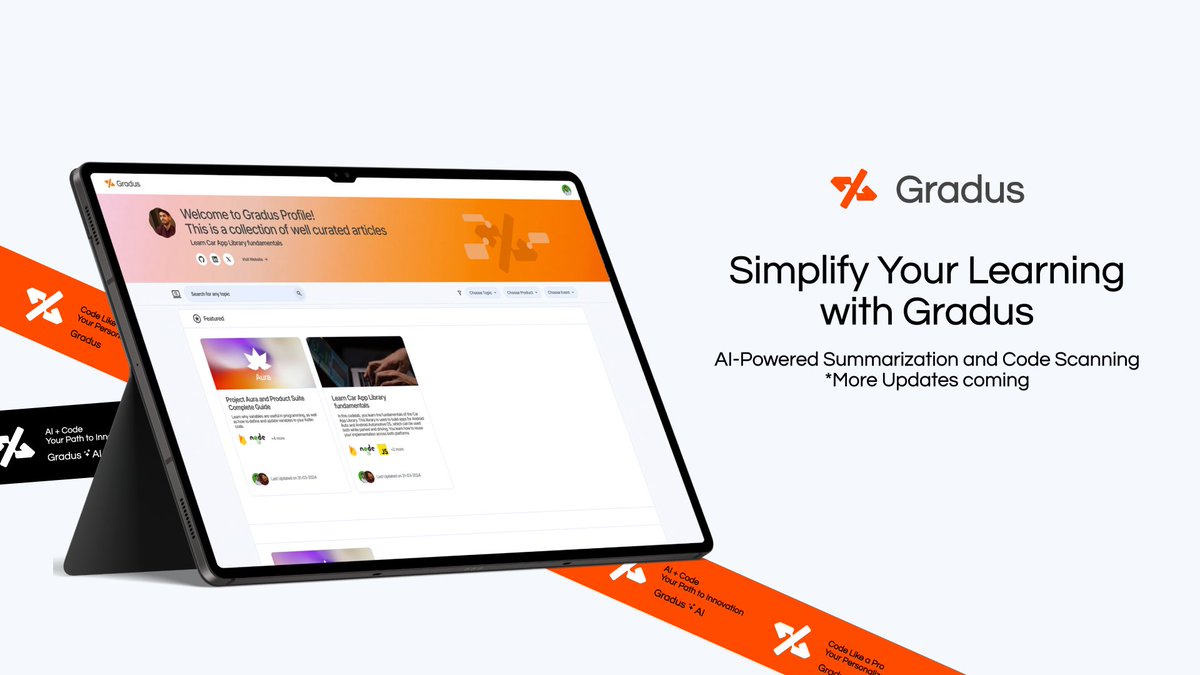 Introducing Gradus 🚀

Create interactive codelabs effortlessly with markdown and rich components. Whether server-side or client-side, Gradus has you covered! 

AI features coming soon. 

Check it out: producthunt.com/products/gradus

#Coding #OpenSource #Gradus