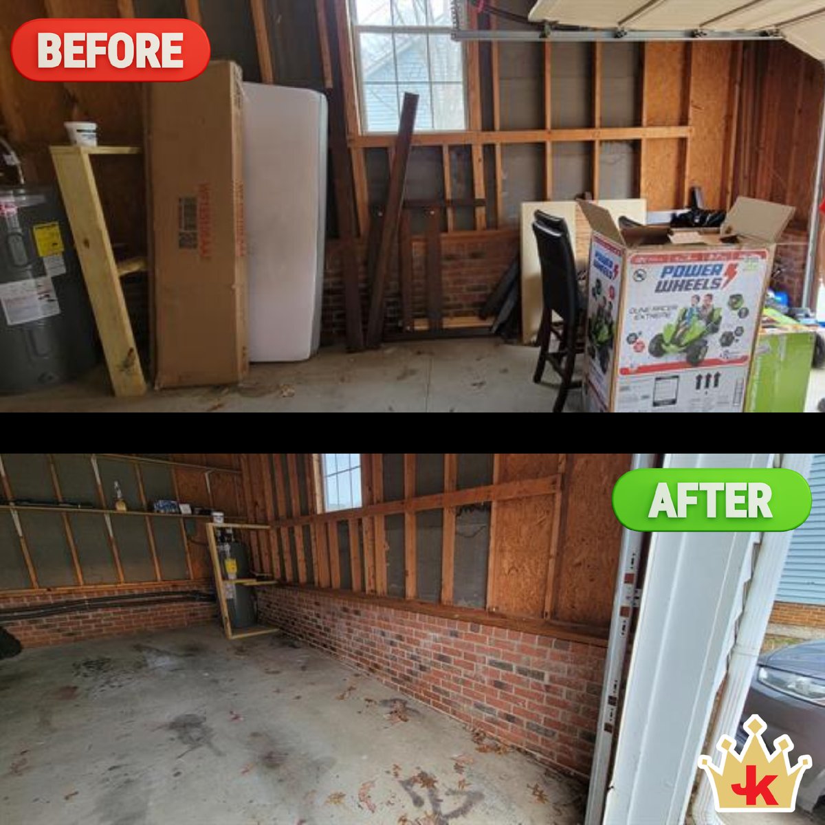 Garage full? Let Junk King Atlanta North haul away the mess. Enjoy a spotless space in no time! Our services are top rated so book online or over the phone today! 🏠✨ #junkremoval #trashremoval #junkking #applianceremoval #junkremovalnearme #trash #junkhauling #toprated