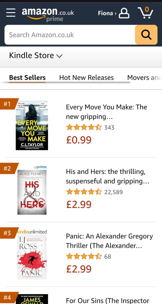 Well consider me astonished! I just finished my words for today (1,341), refreshed my Amazon Kindle ranking and.... Every Move You Make is an Amazon Kindle #1 😱😭🥳🥳🥳🥳🥳 Thank you everyone who bought it! amazon.co.uk/Every-Move-You… @AvonBooksUK @MMLitAgency @agentmilburn