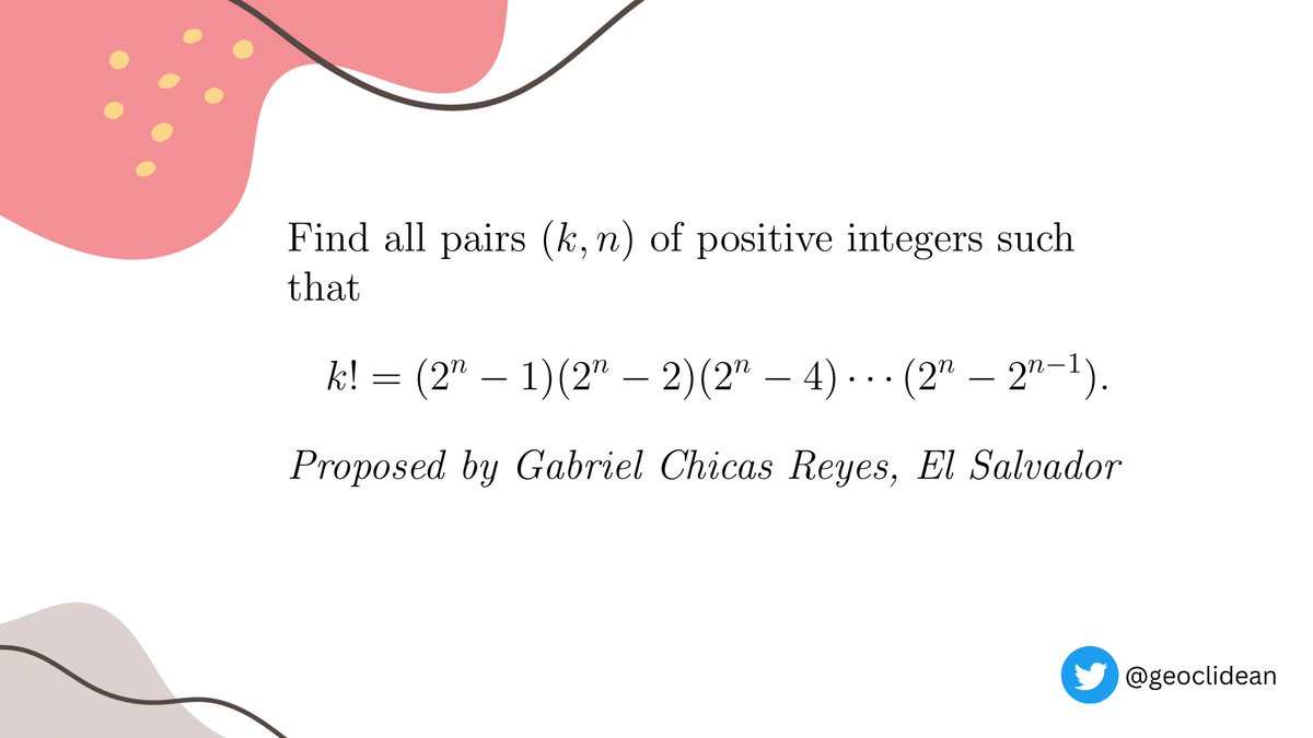 geoclidean's tweet photo. Power Of Factorials
#NumberTheory #IMO2019 #Factorial #IMO https://t.co/YnAgFXitDU