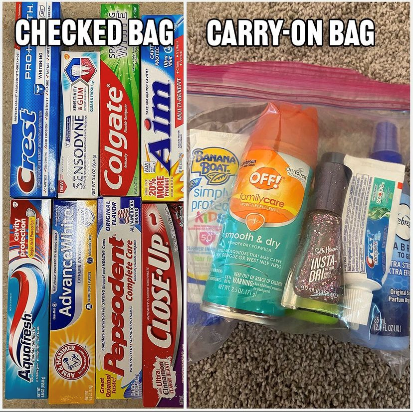 Here's the 3-1-1 on liquids in your carry-on! Any item you can spread, smear, spray or spill must be 3.4oz or less, fit in 1-quart size bag, and 1 bag per passenger is allowed. Larger size liquids need to be in your checked bags. #TSALiquidsRule