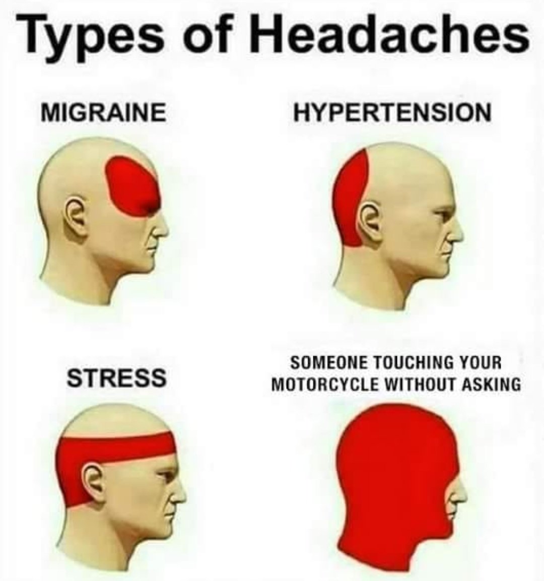 Afternoon motorcycle funny snort* meme.

🗣️🤯🐽

*I'll admit it, I snort laughed at this one myself.

#motorcycle #hypertension #stress #stressmanagement #funny #Memes #headache