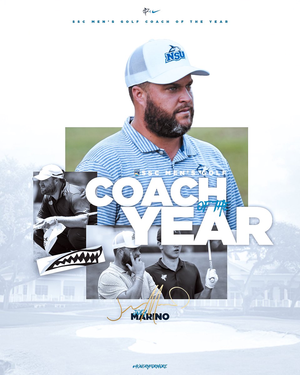 Honors for the Head 🦈 Congratulations to Joey Marino on being named the Sunshine State Conference Coach of the Year #HungryForMore