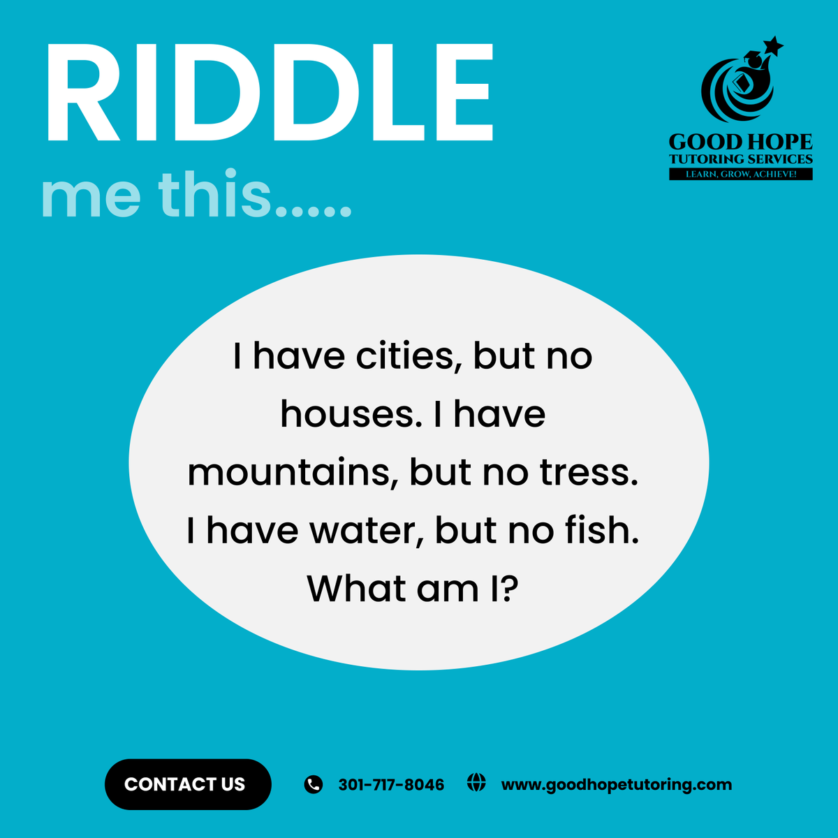 🤔🌆 Can you solve this riddle? 🏞️ Comment below with your answer! 

#RiddleMeThis #BrainTeaser #ThinkOutsideTheBox #EarlyTutoring #SuccessMindset #StressFreeStudying  #PositiveParenting #MindfulKids #GrowTogether #MentalHealthMatters #AcademicSuccess #WellnessWednesday 🧩