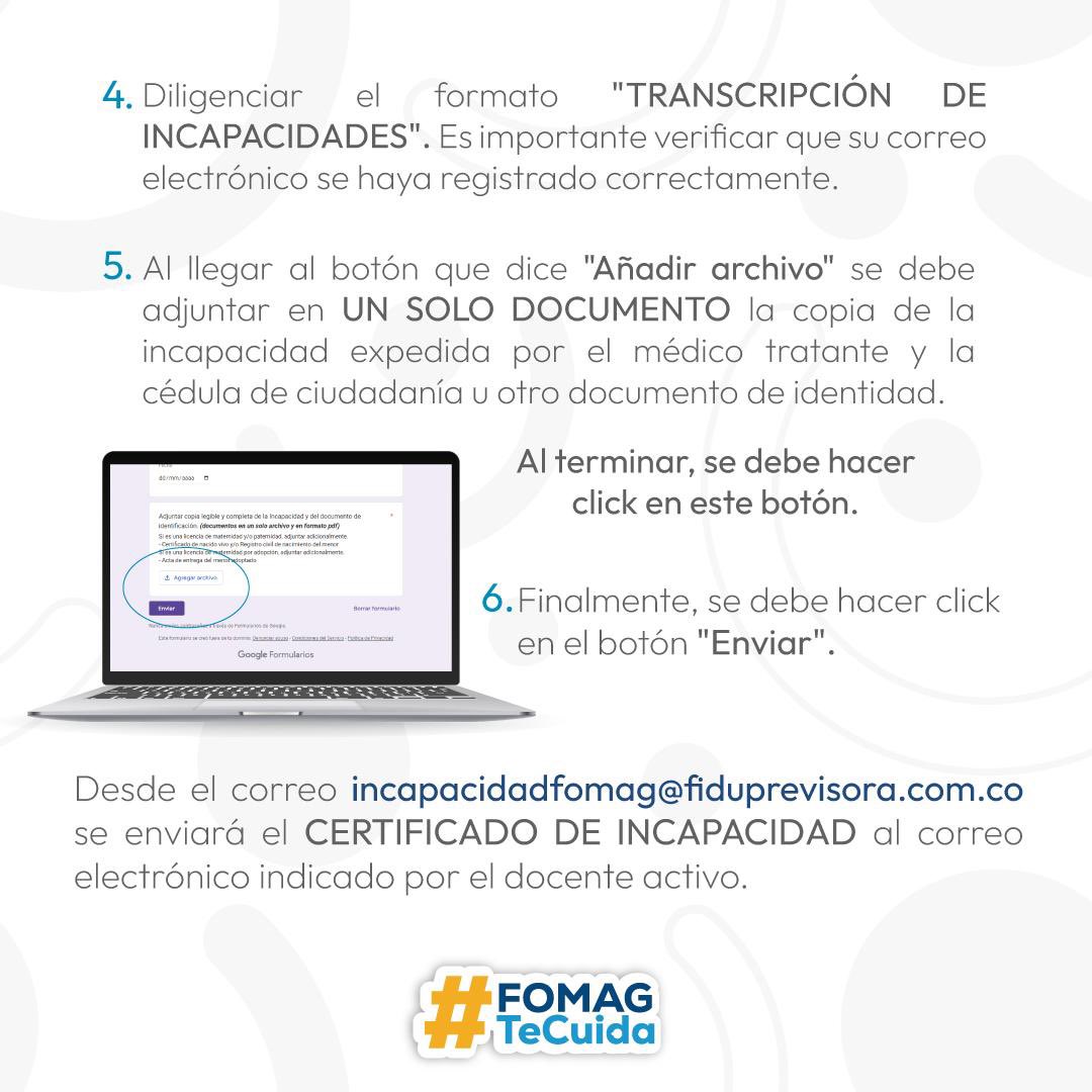 Te contamos cómo debe ser tramitado el certificado de incapacidad. Sigue el paso a paso y comparte. Aquí 👉🏼 acortar.link/j0zsXT #FomagTeCuida @FomagOficial