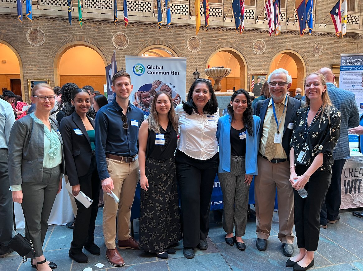 Last week, we attended the International #FoodAid Showcase, where key stakeholders came together from all segments of the U.S. food assistance value chain. We had a chance to connect with attendees & showcased our 20-year history of @USDAForeignAg McGovern-Dole projects 🏫🍲🫘