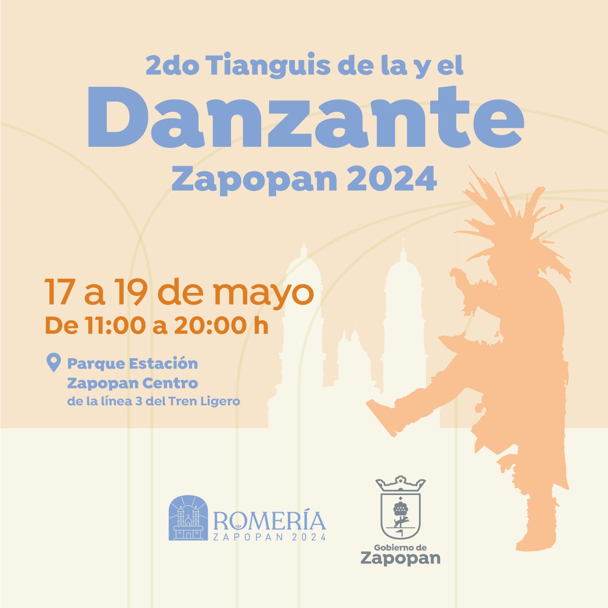 ¡Ven a la segunda edición del tianguis de la y el Danzante! 🥁 Las y los integrantes de los cuarteles estarán ubicados abajo de la estación Zapopan Centro, con todo lo necesario para que las y los danzantes completen sus trajes para la Romería de este año. ¡Te esperamos!