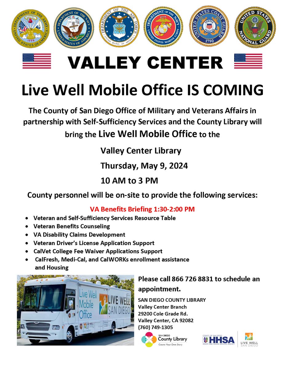 Live Well on Wheels- Live WoW! (@livewowbus) on Twitter photo Join the <a href="/LiveWoWBus/">Live Well on Wheels- Live WoW!</a> at the Valley Center Library, Thursday, May 9th from 10AM-3 PM with county resources and services. See you there! #omva
@sdcountylibrary @valleycenterlibrary Join the <a href="/LiveWoWBus/">Live Well on Wheels- Live WoW!</a> at the Valley Center Library, Thursday, May 9th from 10AM-3 PM with county resources and services. See you there! #omva
@sdcountylibrary @valleycenterlibrary
