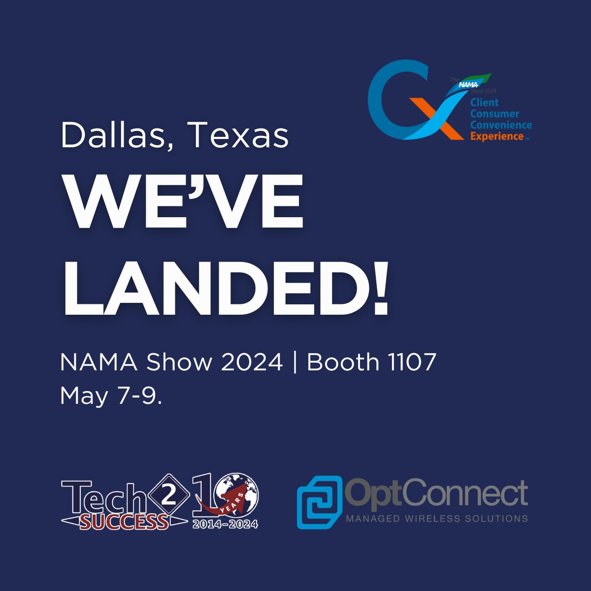 Tech2Success's tweet image. Join OCS Experts Tech 2 Success tomorrow at NAMA Booth 1107! tech2success.com/nama-2024/
. . 
#information #technology #vendingtechnology #vending #micromarket #management #products #optconnect #distributor #marketing #demo #expo #texas #dallas #connectivity #NAMA