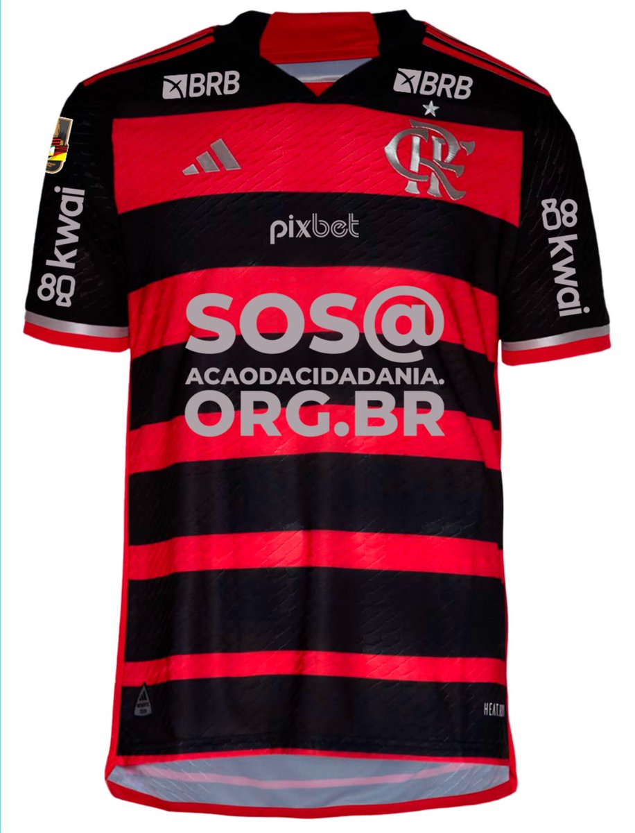 Flamengo's tweet photo. O Flamengo e a Pixbet se unem para ajudar as vítimas das chuvas na região Sul do país. No jogo do dia 11/05, contra o Corinthians, pelo Campeonato Brasileiro, o time entrará em campo com o pix para doação no lugar de destaque do patrocinador master, Pixbet.

A Região Sul precisa da sua ajuda, Nação.