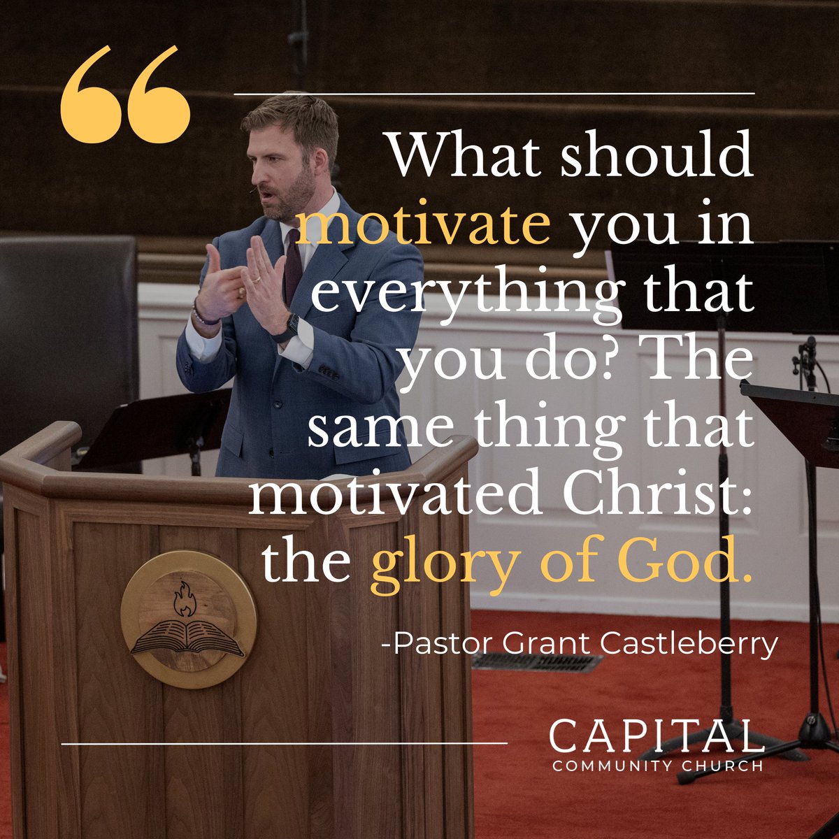 It was a great Sunday as we heard from Pastor @grcastleberry on John 17 in his message 'A Heart for Glory'. 

We pray you were encouraged. If you missed it, you can catch the replay at tinyurl.com/x2bmb8c. 

#SundaySermon #CapitalCommunityChurch #GlorytoGod
