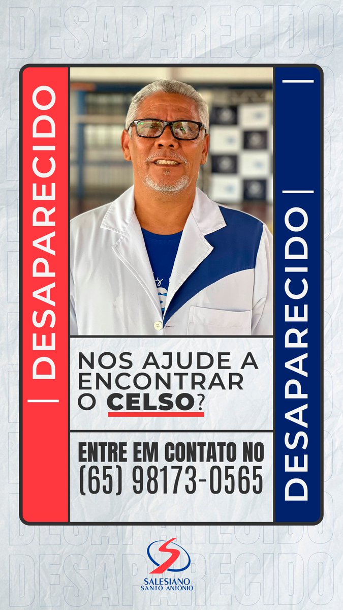 salesiano_cssa's tweet photo. Nos ajude a encontrar o Celso! 🚨 https://t.co/hFnIL7S3k9
