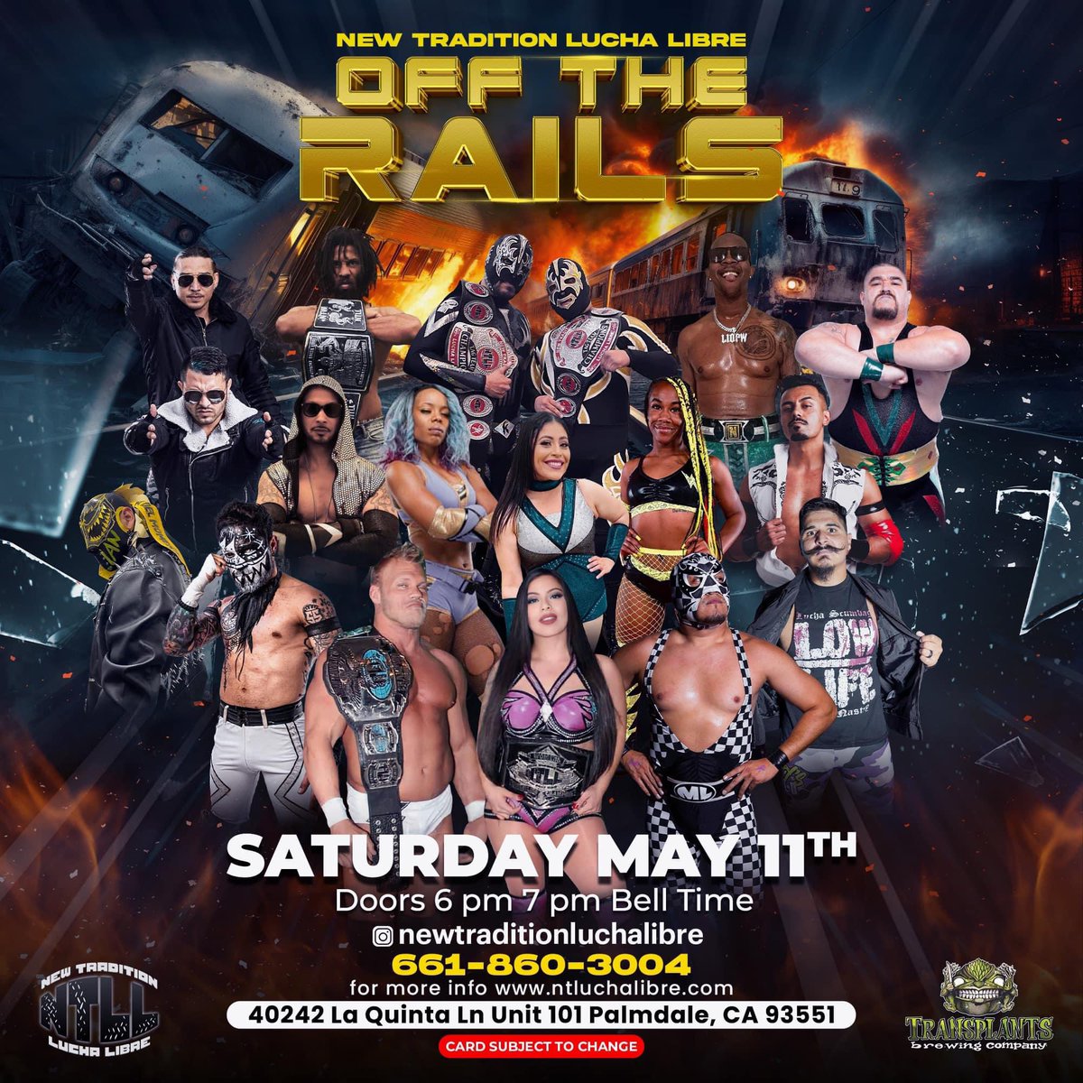 You don’t wanna miss this wrestling event on May 11 with the promotion @ntluchalibre 

#Prowrestling

#IndependentWrestling

#SoCalWrestling

#LuchaLibre

#Wrestling

#WWE

#AEW

#RingOfHonor

#LuchaLibreaaa

#westcoastprowrestling

#TNAWrestling