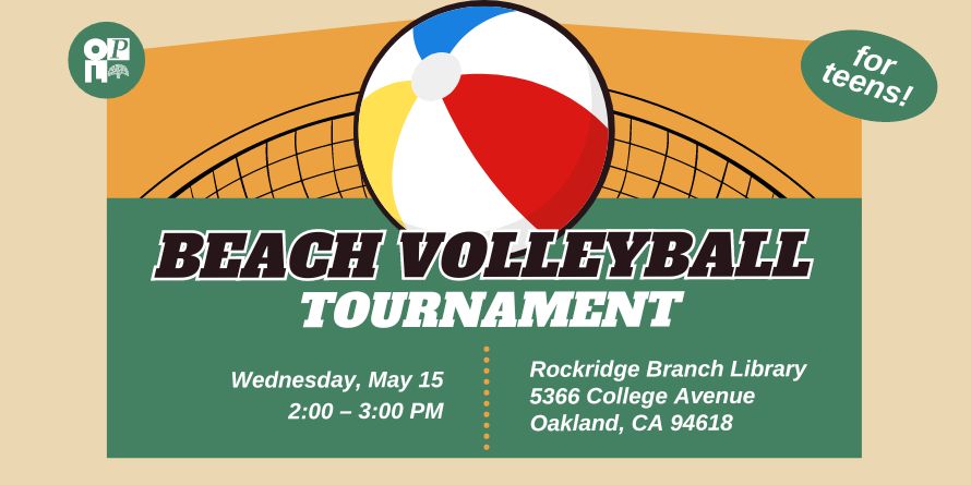 Turning a parking lot into a beach with our 🌈imagination🌈 Teens are invited to play beach volleyball at the Rockridge branch library with friends, mocktails, and snacks! oaklandlibrary.bibliocommons.com/events/661d5d5…