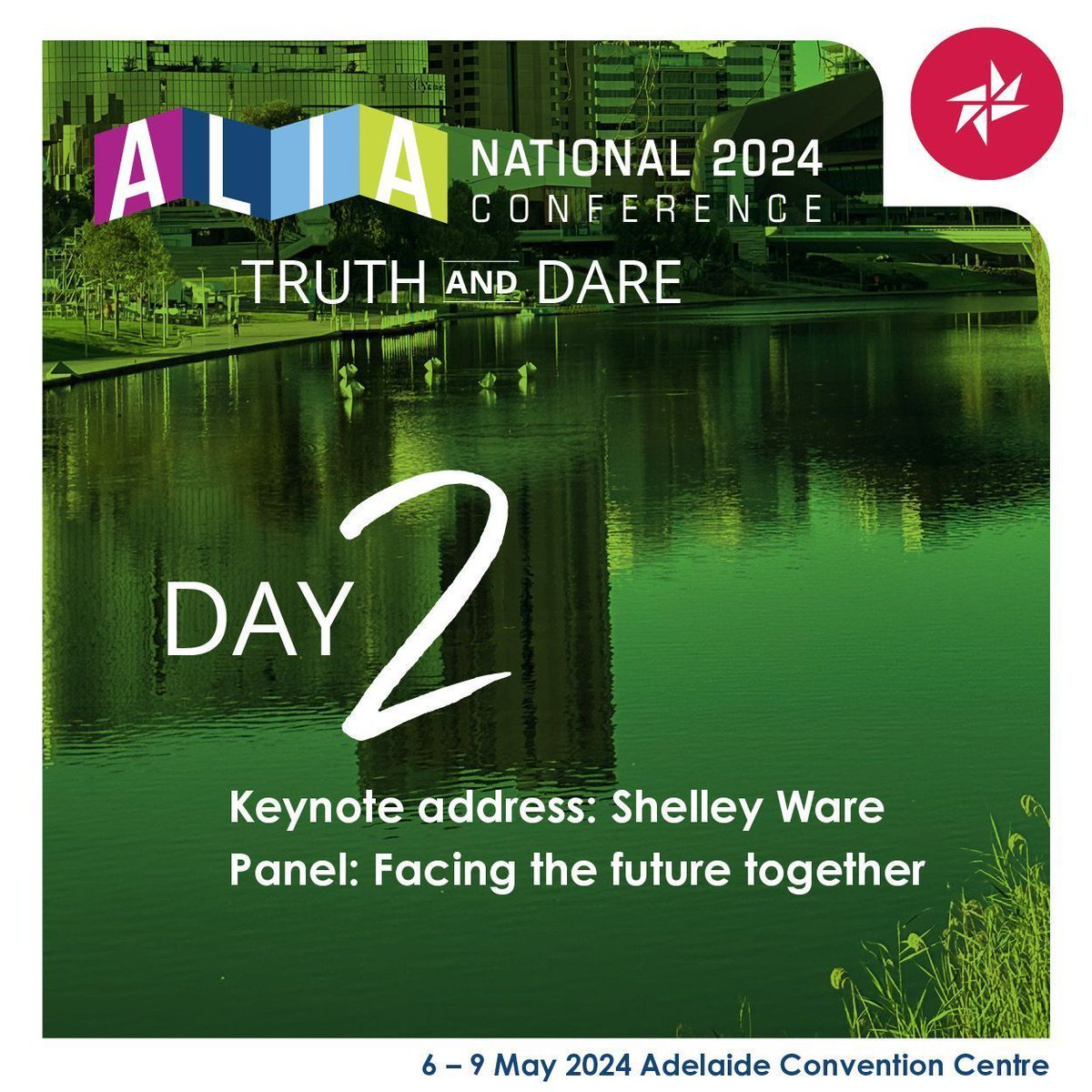 ALIANational's tweet photo. Good morning from Adelaide 🌤️ Today, we eagerly await @ShelleyWare's keynote address on the importance of sharing First Nation stories, and a major panel on cross industry partnerships.
Share with #National24 and #TruthAndDare, or keep an eye on socials for the highlights 👀 https://t.co/SspIRW7dZz