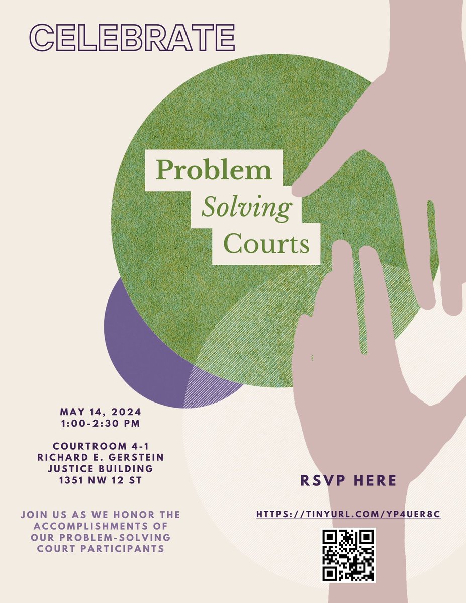 #JoinUs on May 14th as we celebrate the accomplishments of our Problem-Solving Court participants. RSVP Here: tinyurl.com/yp4uer8c @MentalHealthAM @SAMHSAGOV @MiaMentalHealth