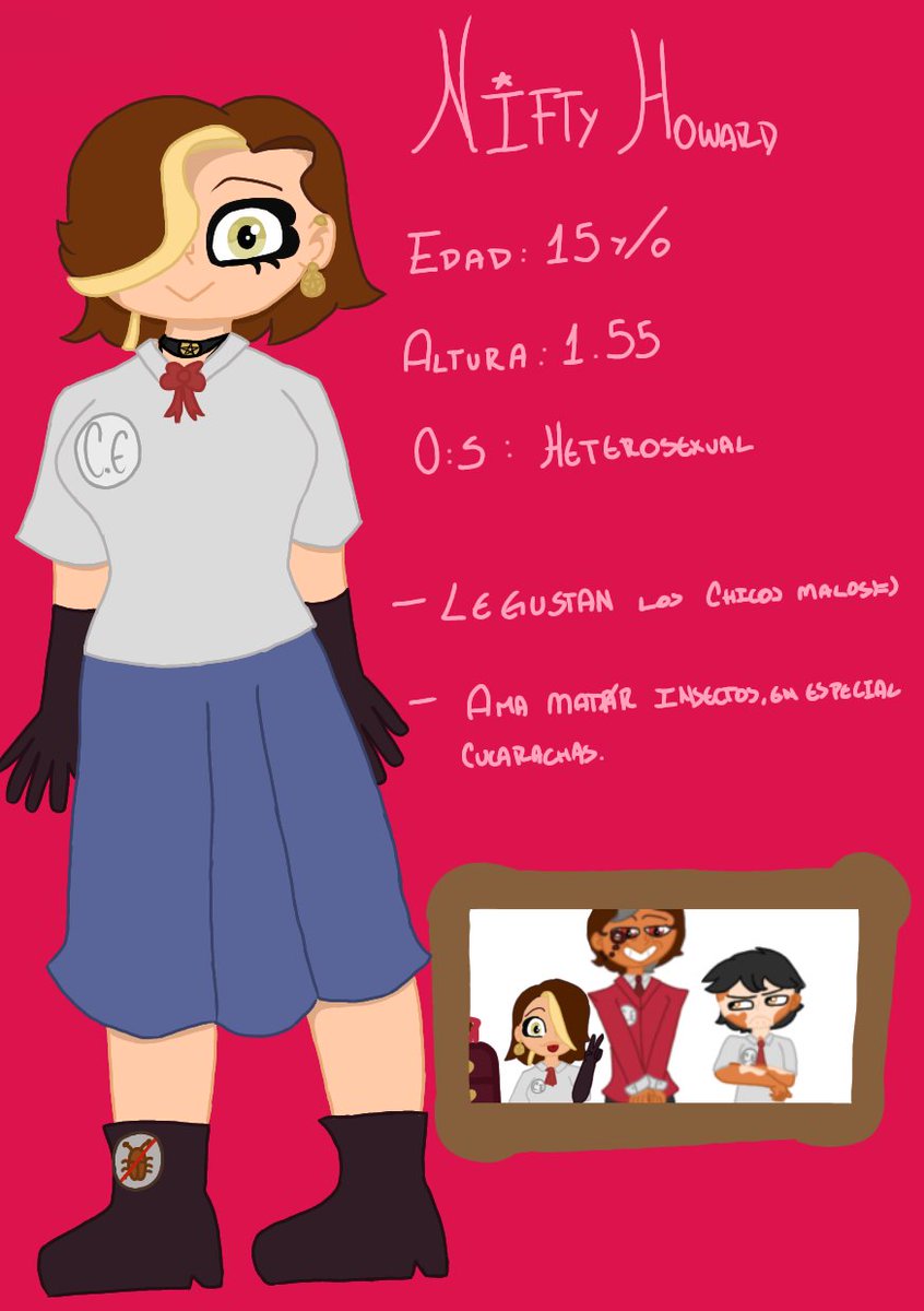 Hells_hs's tweet photo. Una loquilla anda por aquí suelta ¿Quien será?
¡Si así es, es la señorita Nifty Howard!
¡Una adolescente energética, satanista,adora torturar insectos y parte del consejo estudiantil!
#Nifty #FNAFHS #FHS #Hellshs #HHhs #HBhs #HazbinHotel #helluvaboss #Niftyhoward https://t.co/8oXx9iAhpR