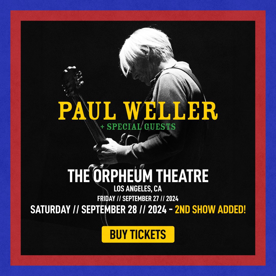 ✨This week’s Hump Day Giveaway during Mornings with @nicharcourt & @Jet_Ontheair on Wednesday, May 8 (8:30a - 9:30a PT) is two ORCHESTRA tickets to see @paulwellerHQ at @LAOrpheum on September 28! Tickets are on sale at Ticketmaster.com #HumpDayGiveaway #GiveawayAlert