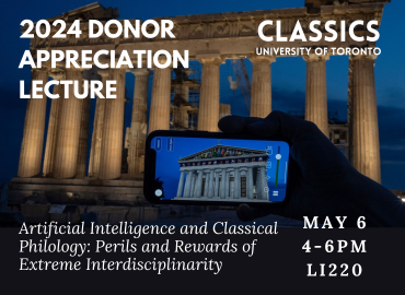 She is also the 2024 Donor Appreciation Lecture: 'Artificial Intelligence and Classical Philology: Perils and Rewards of Extreme Interdisciplinarity', happening TONIGHT at @UofT. Go @BarbaraGraziosi 🙌