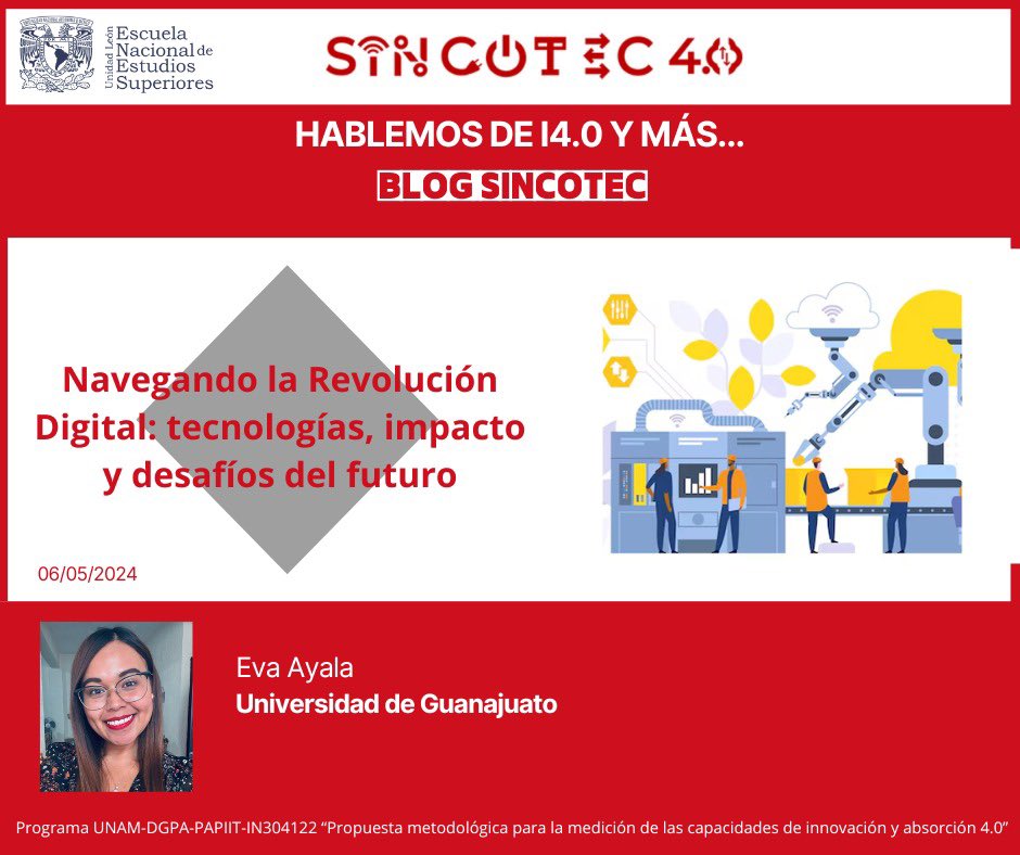 Navegando la revolución digital! 💡 De la primera revolución industrial a la era de la información, estamos en la era de la 'fabricación inteligente' 🚀
💻 ¿Listos para los desafíos y oportunidades de la Industria 4.0? 👉🏻 bit.ly/3y30Nd8

#Industria4.0 #RevoluciónDigital'