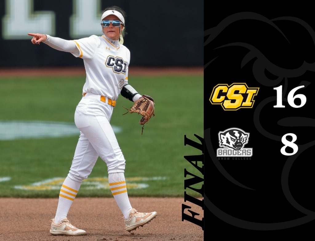 CSISoftball's tweet photo. FINAL

#2 CSI knocks off #3 Snow College in the first round of the Region 18 tournament! Golden Eagles advance to take on #1 Salt Lake CC tomorrow at 12:00! 🦅🥎 https://t.co/UawutPtFVN