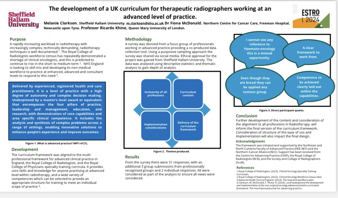 How can the framework for therapeutic radiographer ACPs be developed  to meet current needs? ⬇️ part of a larger piece of collaborative qualitative work to establish a non surgical oncology credential #ESTRO24  @fionamac64 @mclarkson20 Prof R Khine @NcccOncology @NuTHResearch