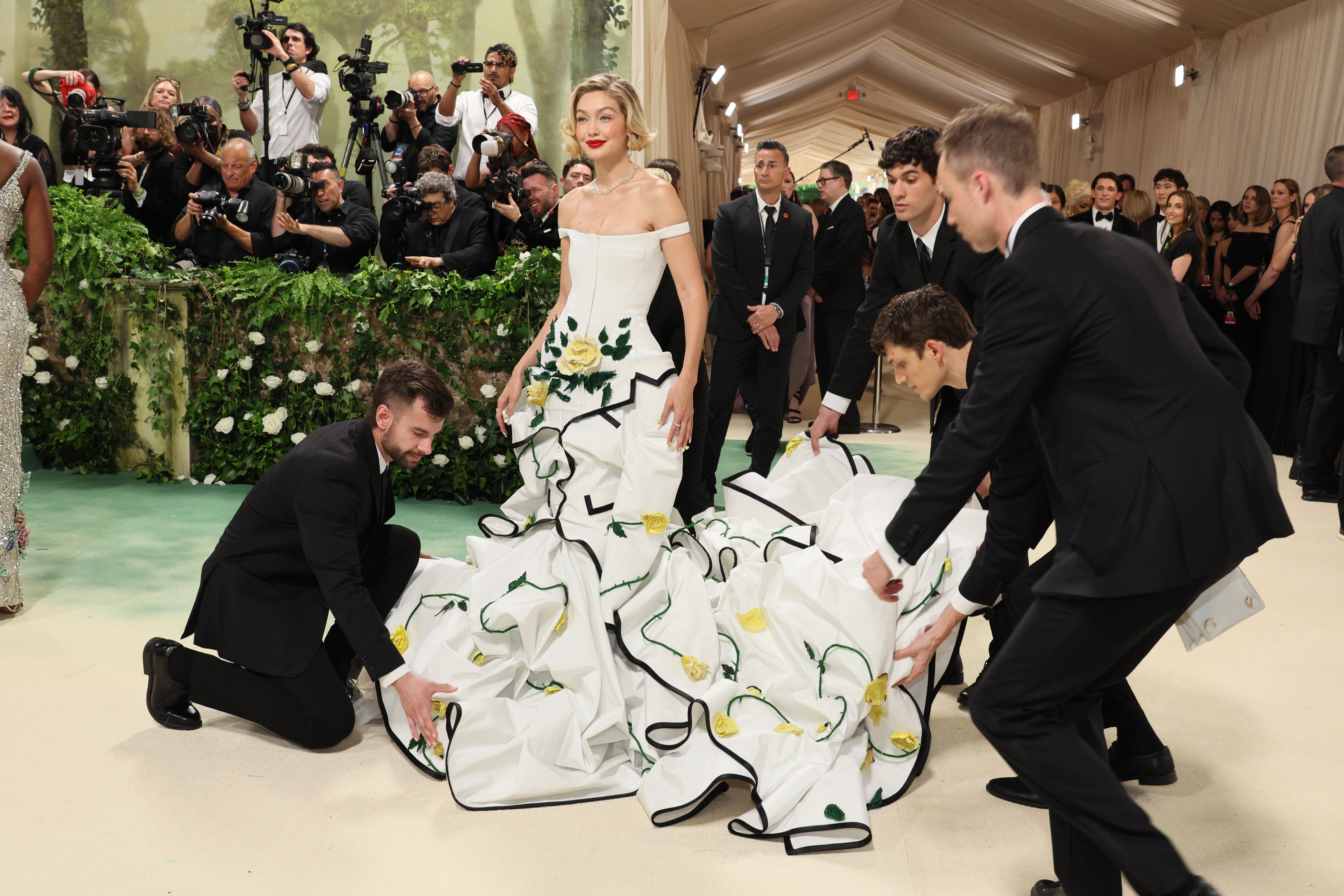 Gigi Hadid Blossoming Thom Browne Gown at 2024 Met Gala