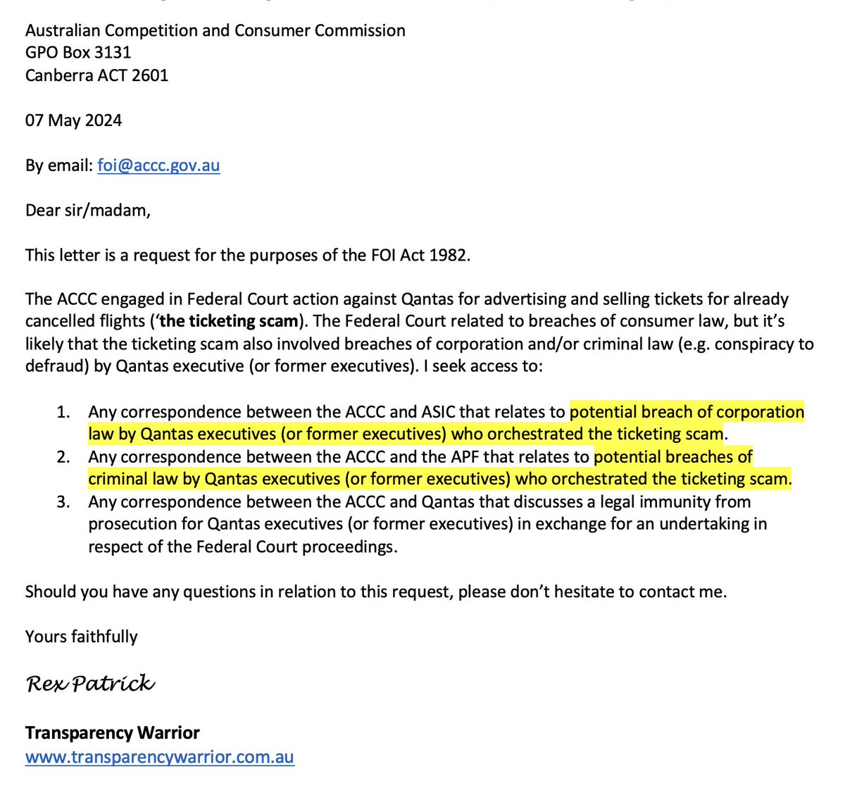 How can it be that @Qantas executives can orchestrate and implement a ticketing scam and not face personal consequences for corporation and/or criminal law breaches? I want to know more. Retweet if you want to know more too. @acccgovau #ConspiracyToDefraud #auspol