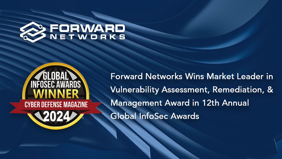 We're proud to announce our award win in Cyber Defense Magazine's 12th Annual Global InfoSec Awards that recognizes the efforts of the Forward team and validates the continued momentum we're experiencing in the cybersecurity market. Read for more details: prn.to/3UygZLe