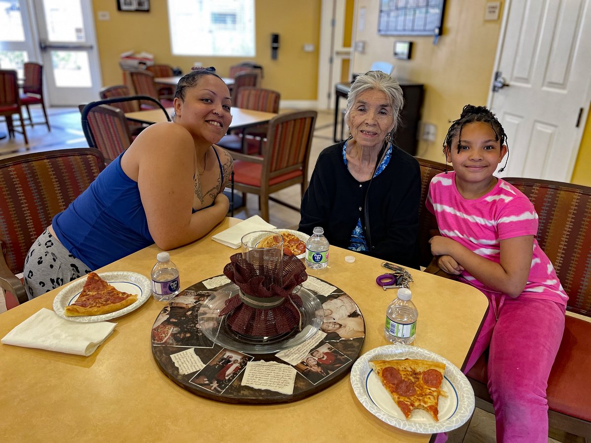 EngAGE held a Pizza & Donate Day to aid with spring cleaning at Magnolia@ Highland. Residents gathered belongings, and Salvation Army picked them up. EngAGE provided pizza, residents brought treats. Donating felt like a party! #ChangingAging #PositiveAging @SalArmySocal