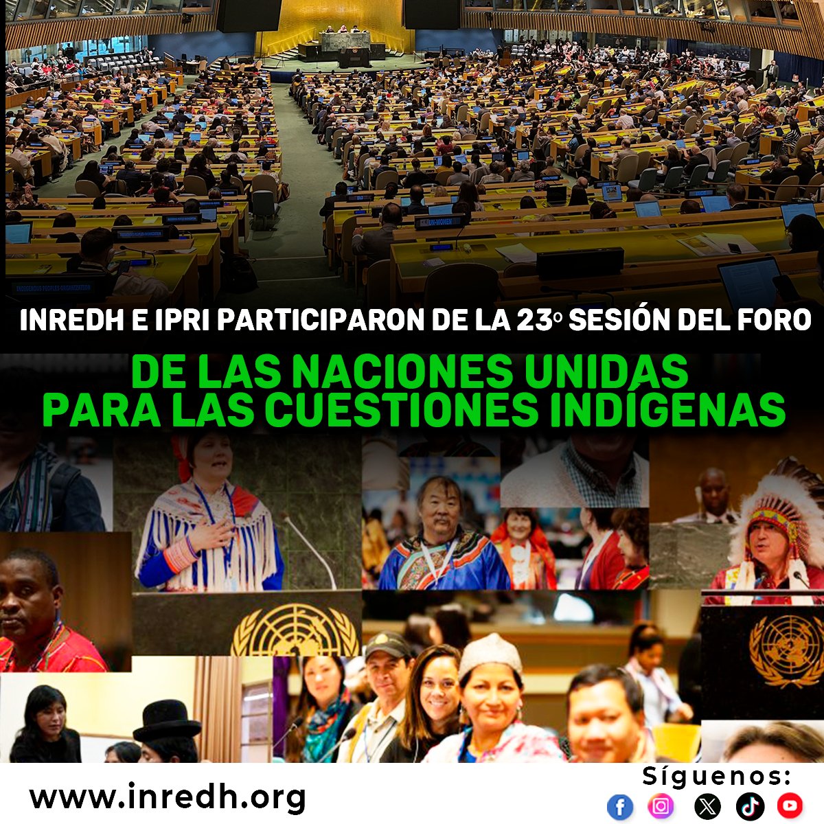 #UNPFII | Inredh e @IPRightsIntl participaron del 23º Sesión del Foro Permanente de las Naciones Unidas para las Cuestiones Indígenas (UNPFII), organismo subsidiario del Consejo Económico y Social de las Naciones Unidas (ECOSOC). Leer más 👉 bit.ly/4ac0J8v