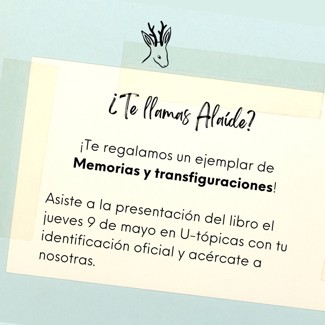 ¡Ya es esta semana! 🧞‍♂️ Nos vemos el jueves en la bella @u_topicas para presentar 'Memorias y transfiguraciones', de Alaíde Foppa📚