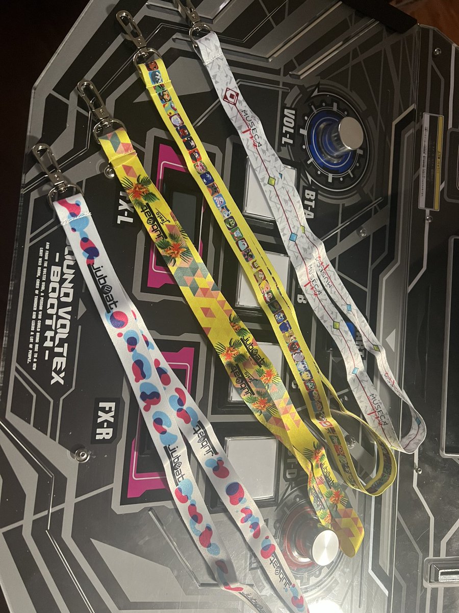 KOn_Ritsu's tweet image. Museca, Pop’n music, jubeat festo and jubeat prop lanyards are back in stock at moldypie.com