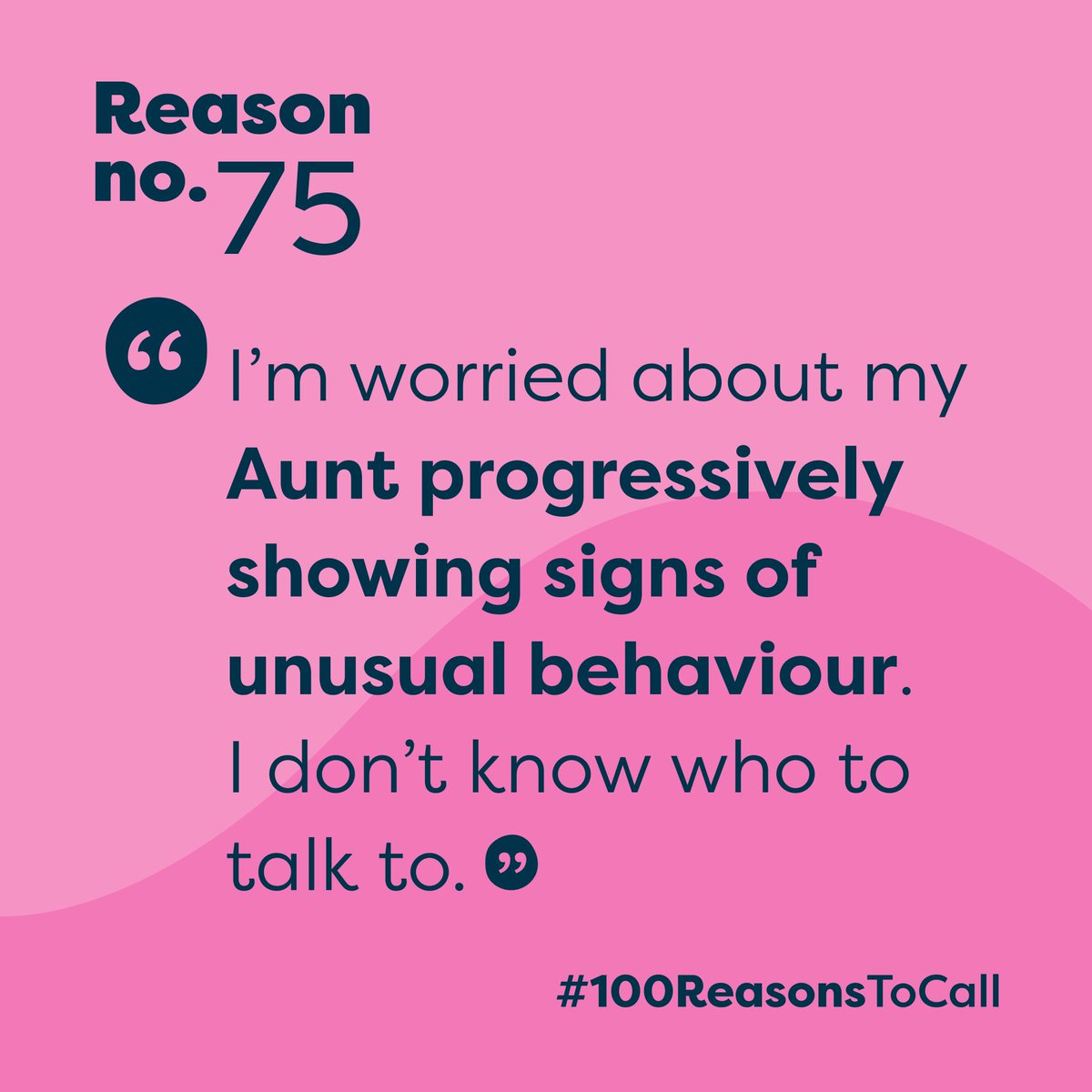 There are several conditions that result in symptoms similar to dementia which is why we encourage anyone who is experiencing symptoms to speak with their doctor. For advice or support call the National Dementia Helpline anytime on 1800 100 500. #100ReasonsToCall